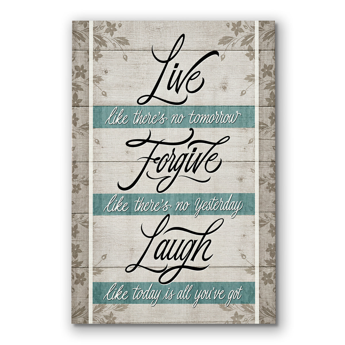 Live Well Forgive Quickly Laugh Often Canvas – Teal Farmhouse Art