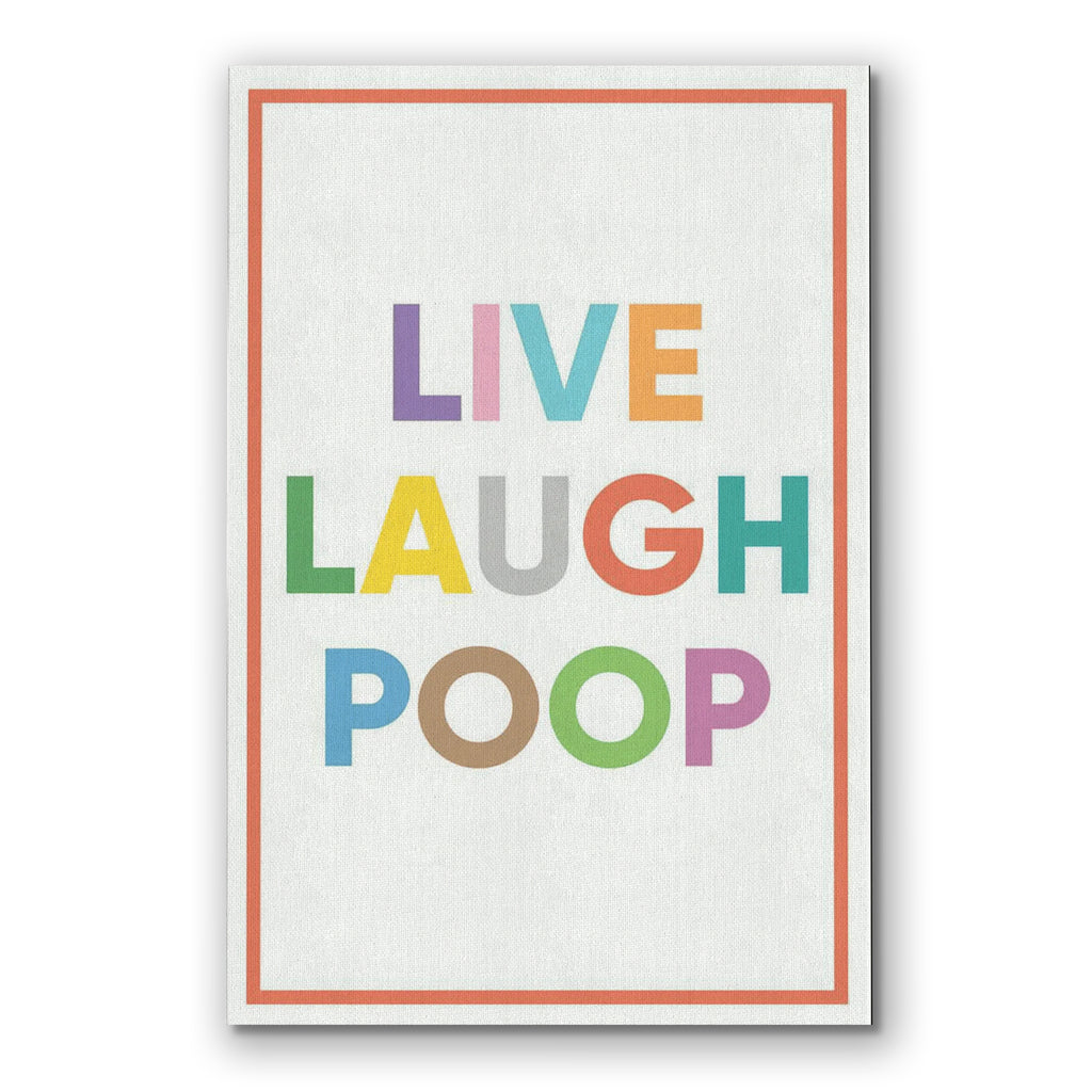 Live Laugh Poop Canvas Wall Art – Funny Bathroom Wall Decor