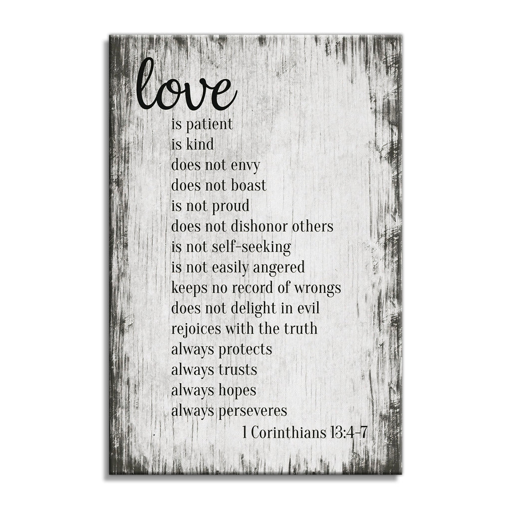 Love Is Patient Love Is Kind Canvas – 1 Corinthians 13 Wall Art