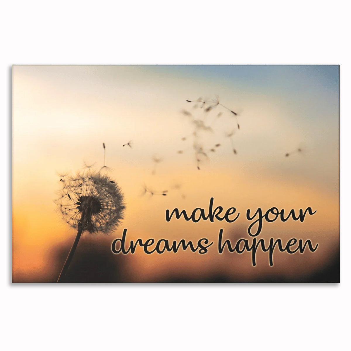 Make Your Dreams Happen Dandelion Canvas – Inspirational Wall Art