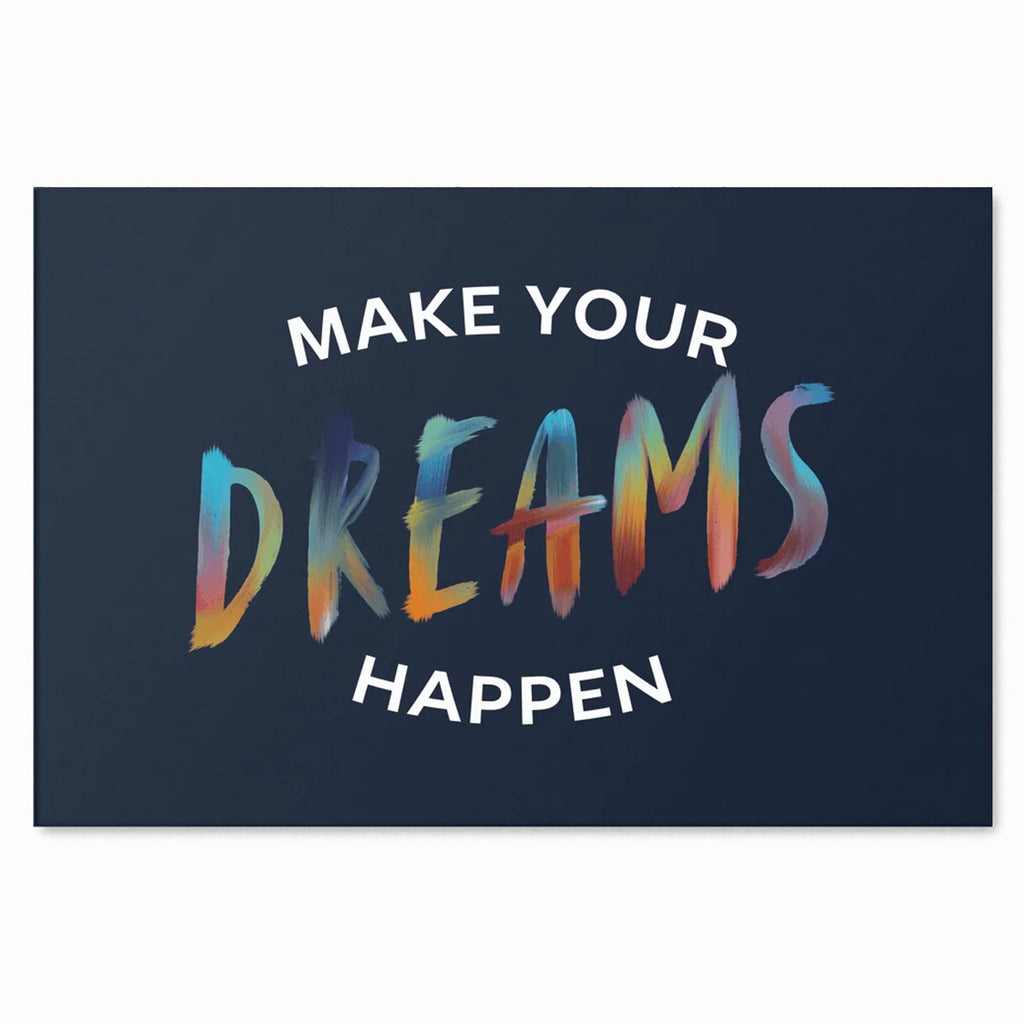 Make Your Dreams Happen Canvas – Navy Typographic Wall Art