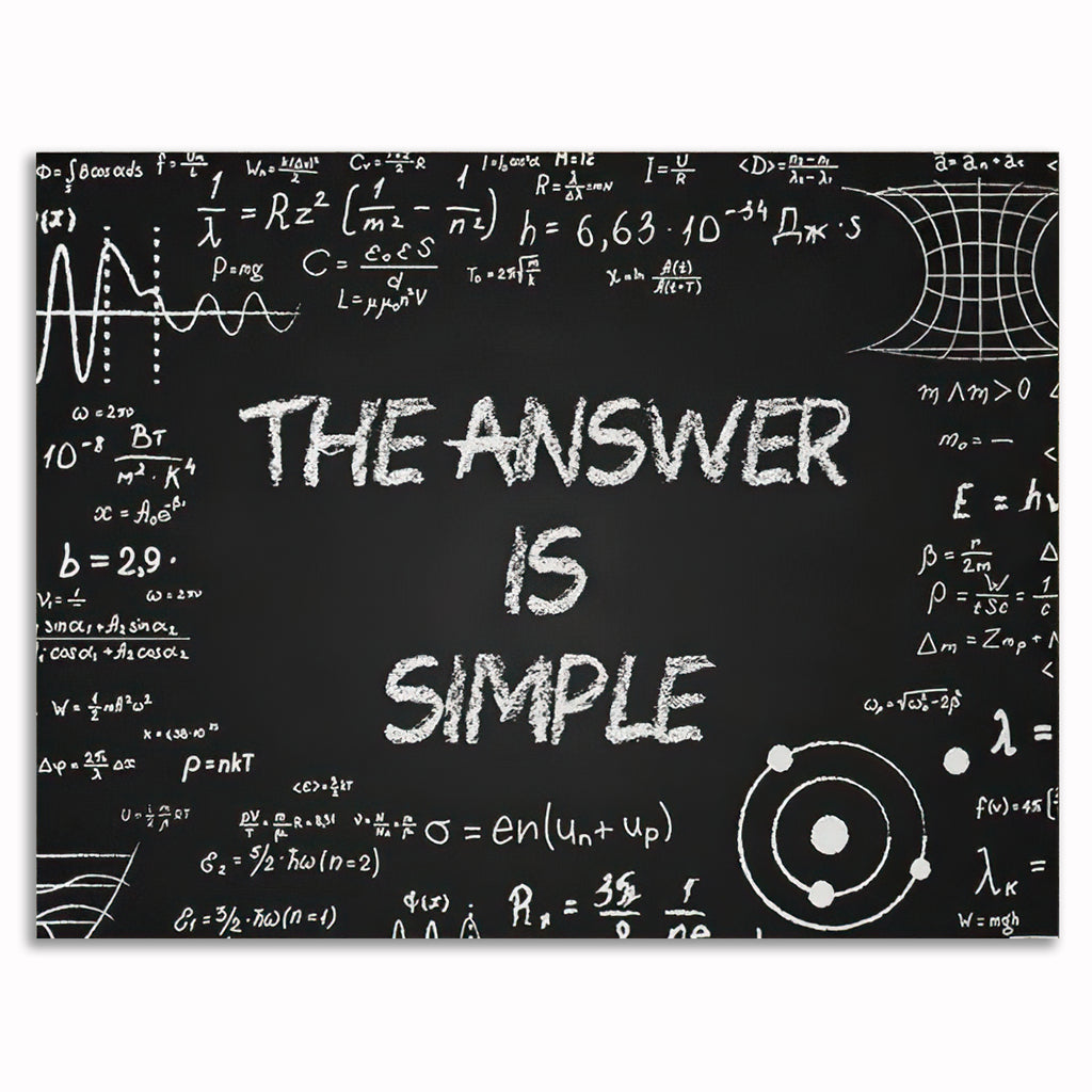 Math The Answer Is Simple Canvas – Chalkboard Classroom Wall Art