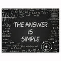Math The Answer Is Simple Canvas – Chalkboard Classroom Wall Art