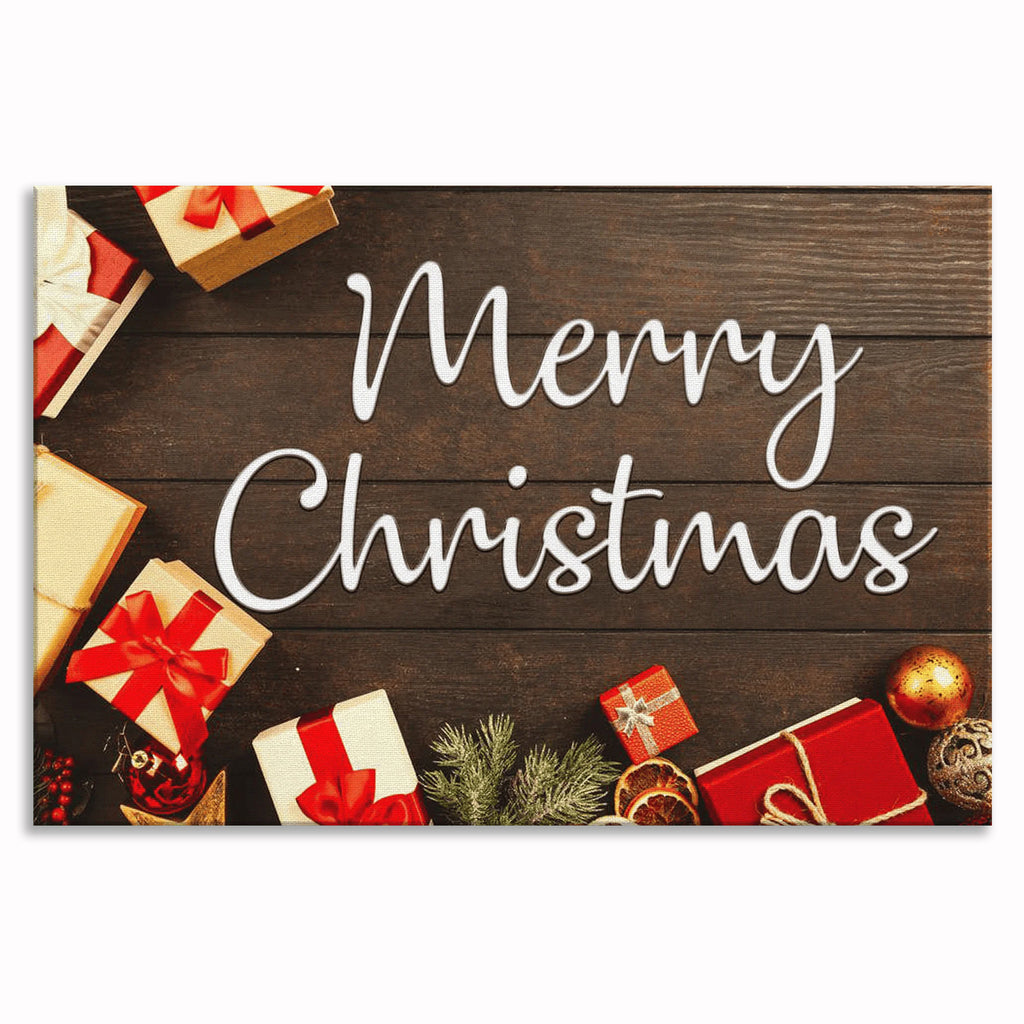 Merry Christmas Canvas Wall Art – Warm Festive Holiday Decor