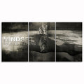 Mindset Is Everything Set Of 3 Canvas – Panoramic Office Wall Art