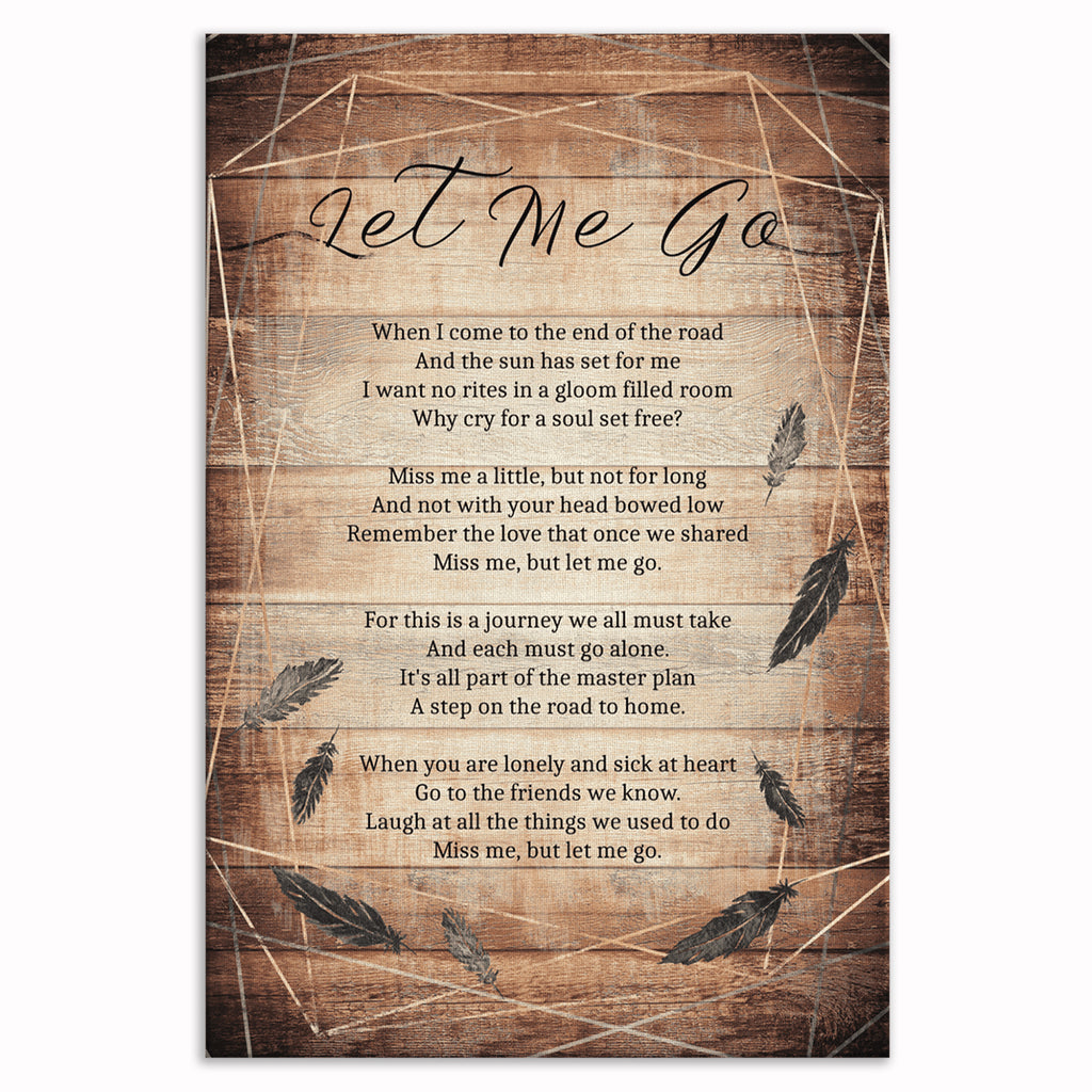 Miss Me But Let Me Go Canvas – Rustic Memorial Wall Art