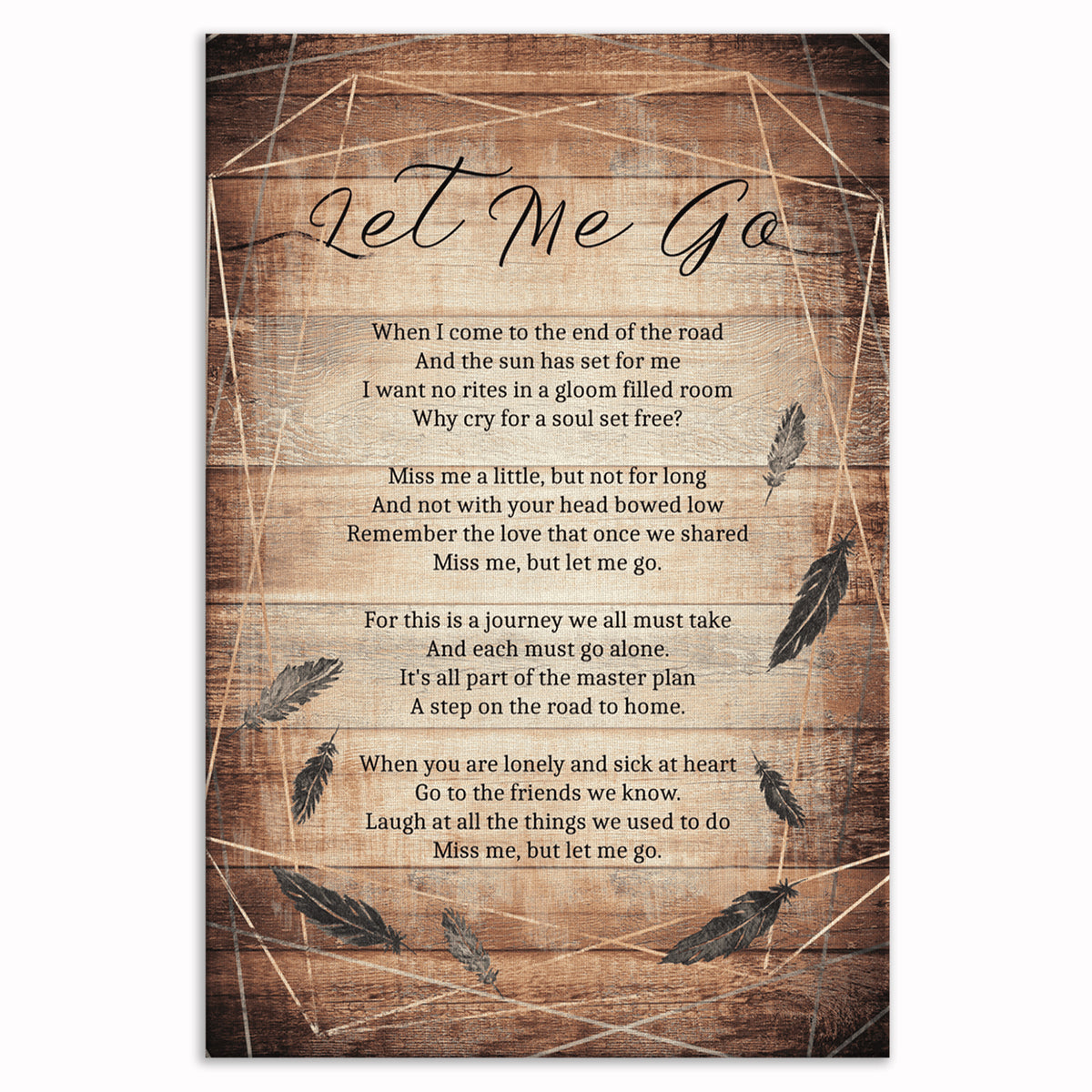 Miss Me But Let Me Go Canvas – Rustic Memorial Wall Art