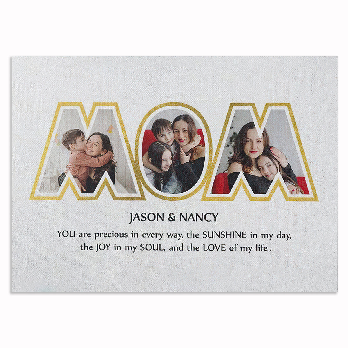 Personalized MOM Photo Letters Canvas – Mother's Day Photo Gift
