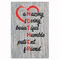 Mother Acrostic Canvas Wall Art – Mother's Day Red Heart Decor
