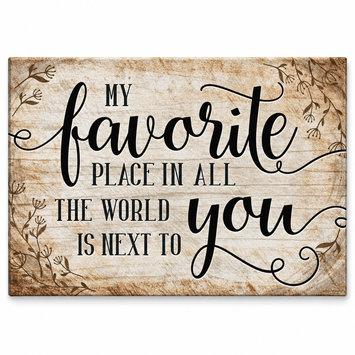My Favorite Place Is Next To You Canvas – Grey Bedroom Wall Art