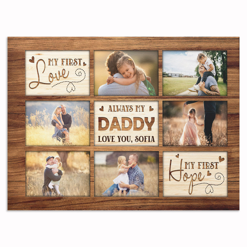 Personalized My First Love Always My Daddy Canvas – Father's Day Gift