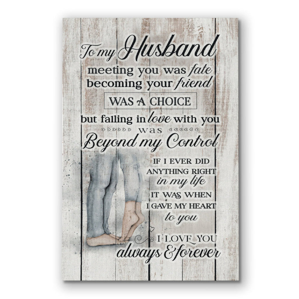 To My Husband I Love You Always And Forever Canvas – Anniversary Art