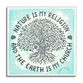 Nature Is My Religion Tree Of Life Canvas – Teal Nature Wall Art