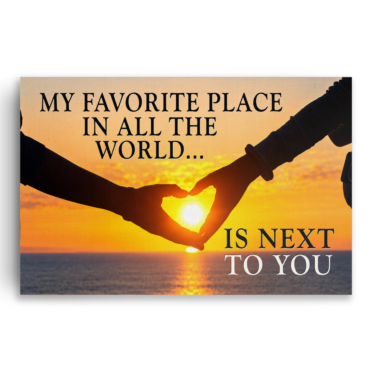 My Favorite Place Is Next To You Sunset Canvas – Couple Wall Art