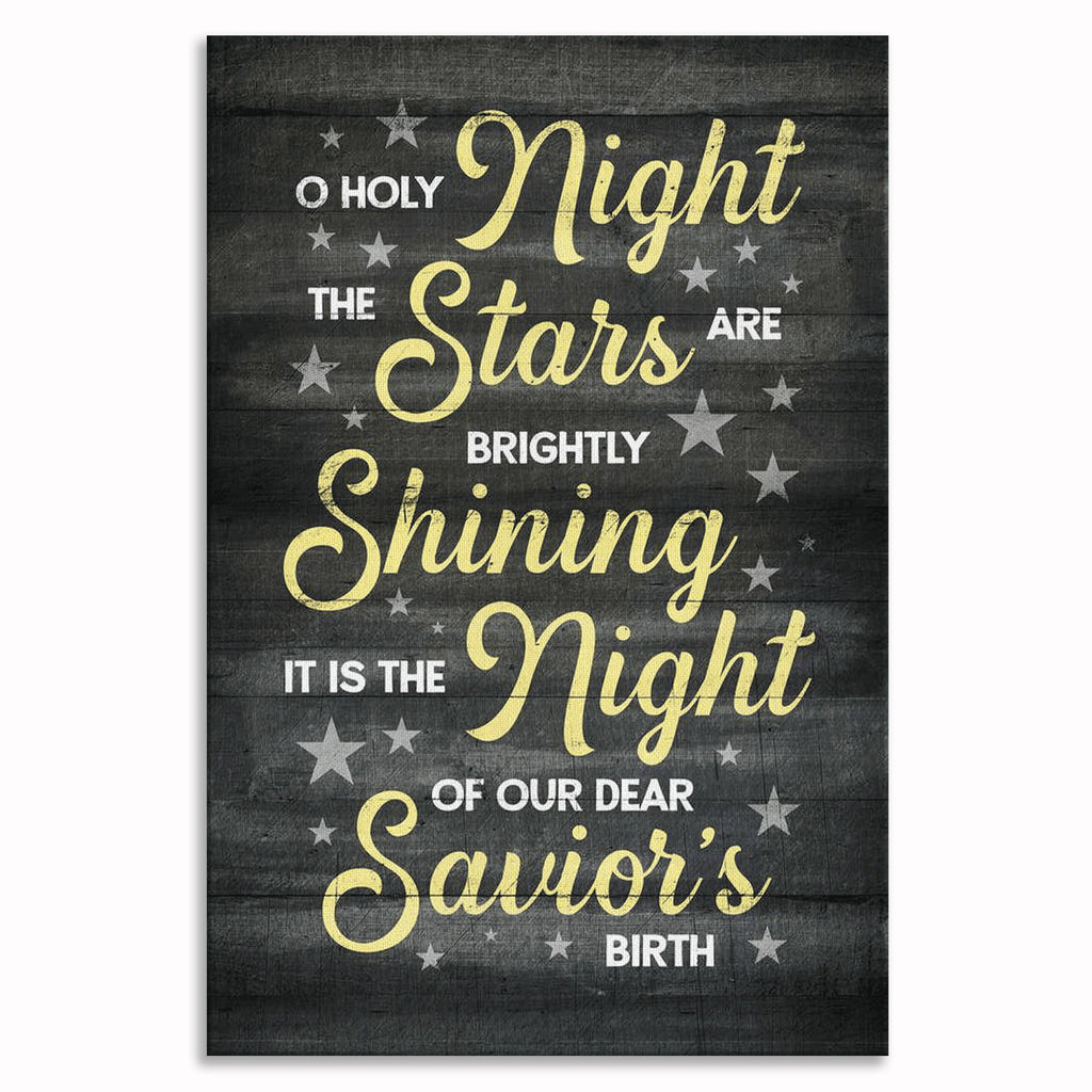 O Holy Night Canvas Wall Art – Christmas Carol Holiday Decor