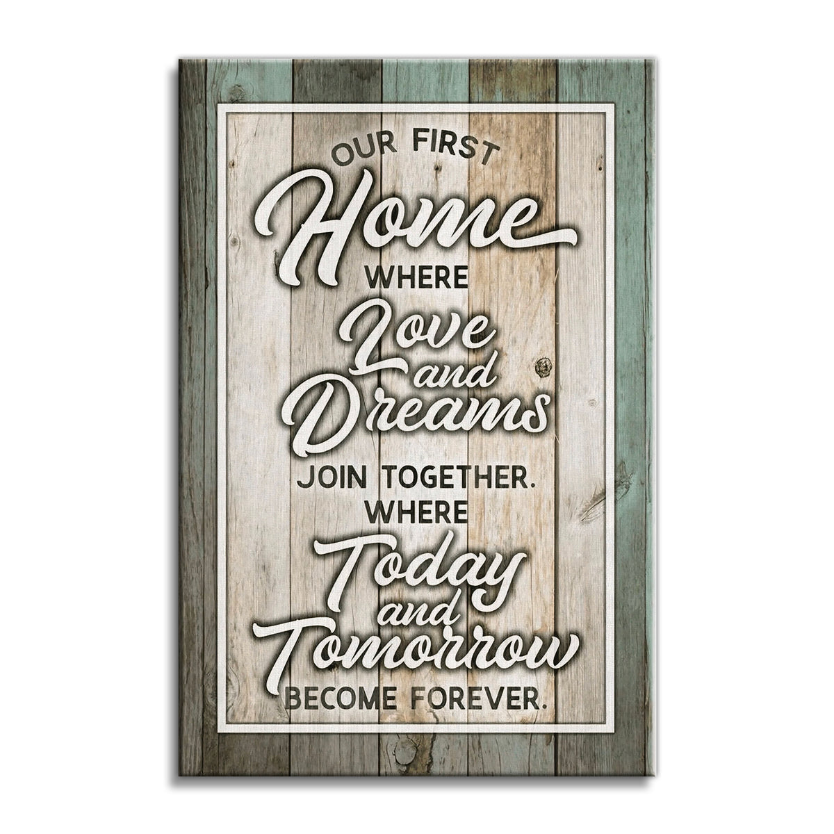 Our First Home Canvas Wall Art – Housewarming And New Home Decor