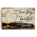 Our Love Story Is My Favorite Rustic Canvas – Dark Wood Couple Art