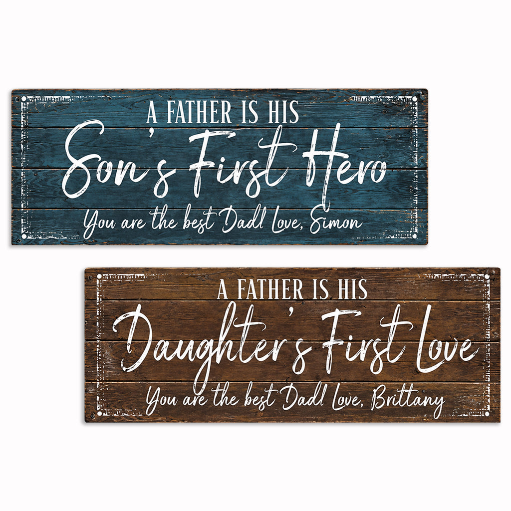 Personalized A Father Is A Son's First Hero Panoramic Canvas