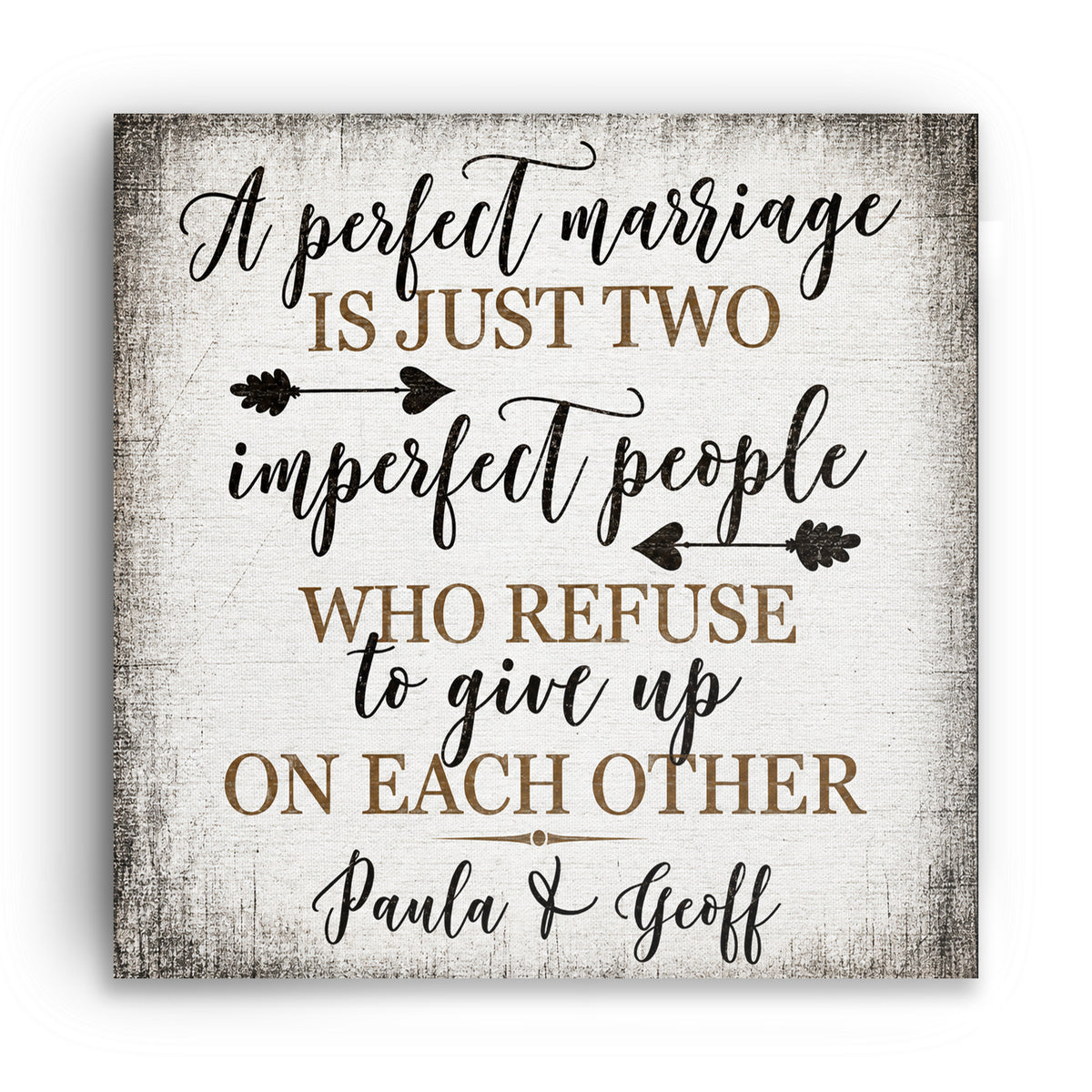 Personalized A Perfect Marriage Canvas – Custom Names Anniversary Gift
