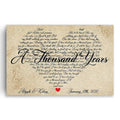 Personalized A Thousand Years Lyrics Canvas – Custom Wedding Song Art