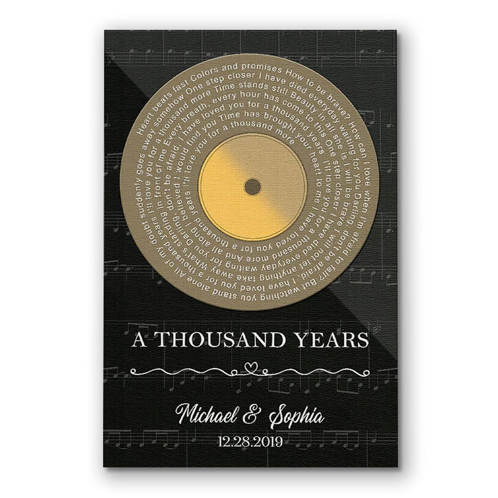 Personalized Song Vinyl Record Canvas – Custom Wedding Song Wall Art
