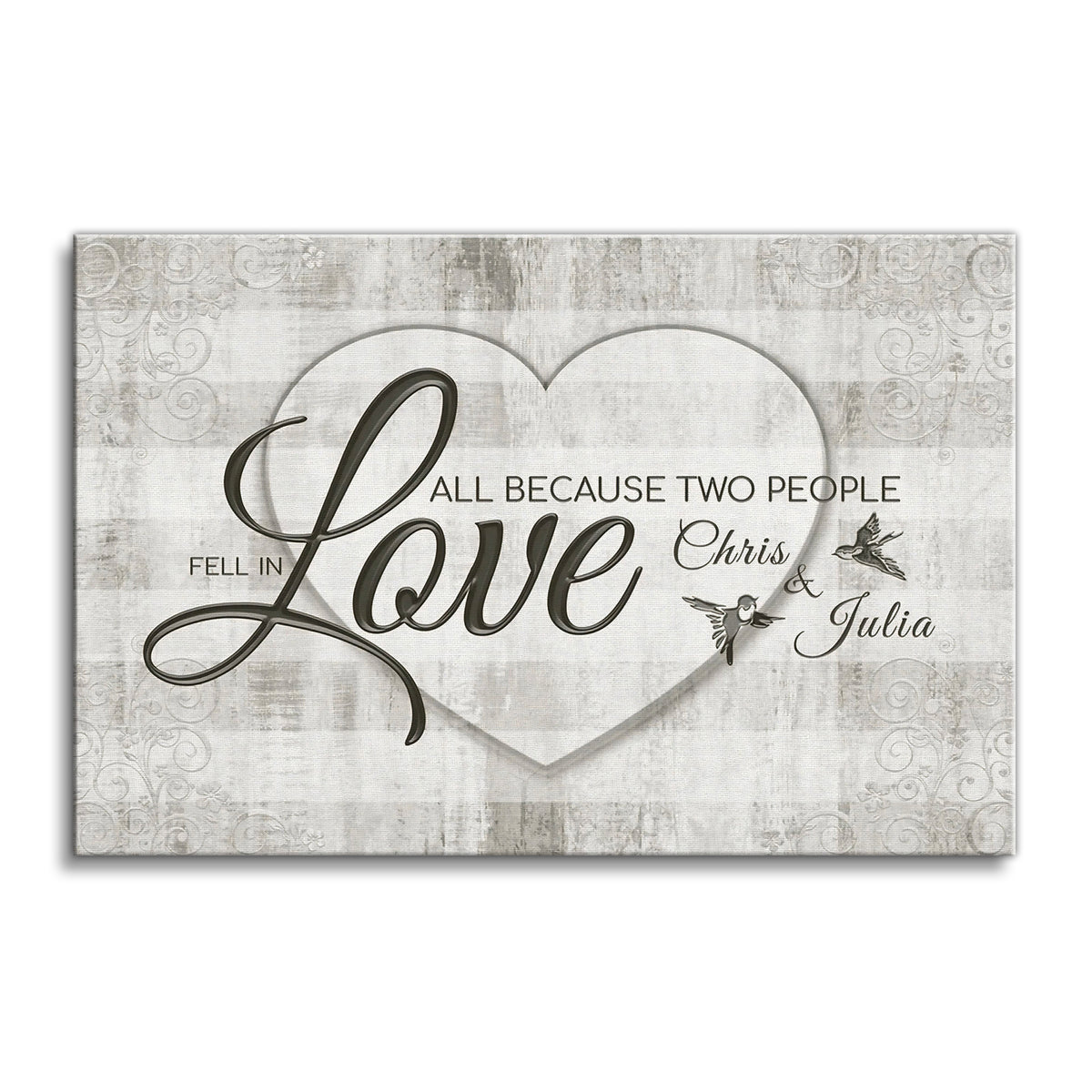 Personalized All Because Two People Fell In Love Canvas – Script Wall