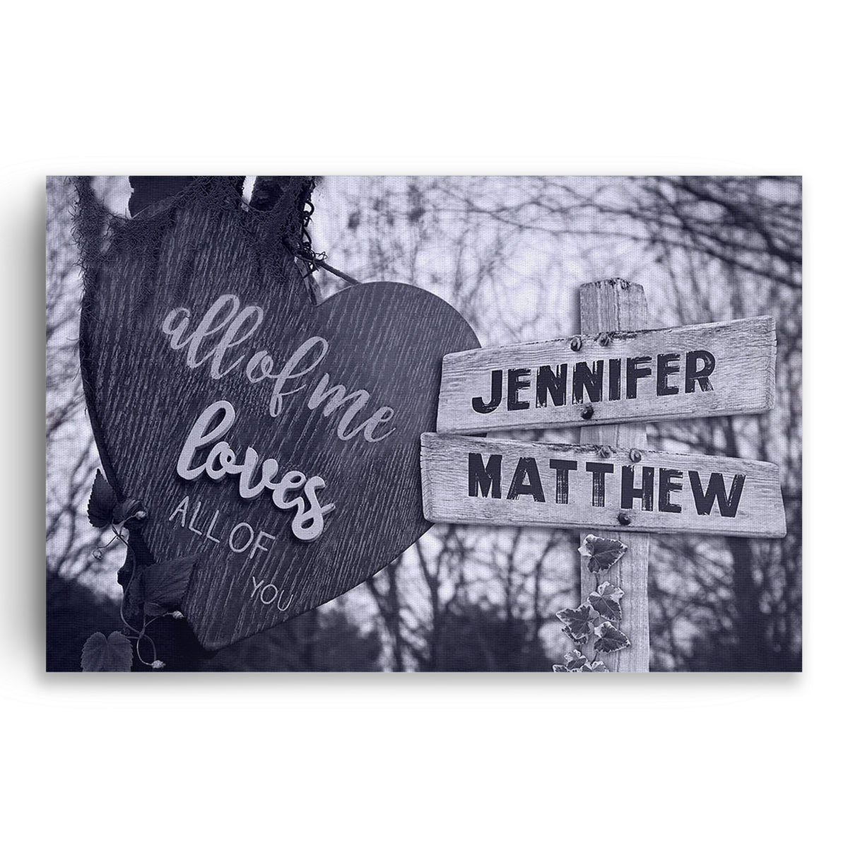 Personalized All Of Me Loves All Of You Names Canvas – Couple Gift