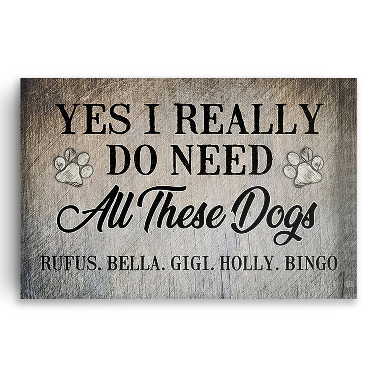 Personalized All These Dogs Canvas – Custom Dog Names Wall Art