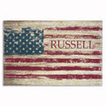 Personalized American Flag Family Name Canvas – Custom Patriotic Wall
