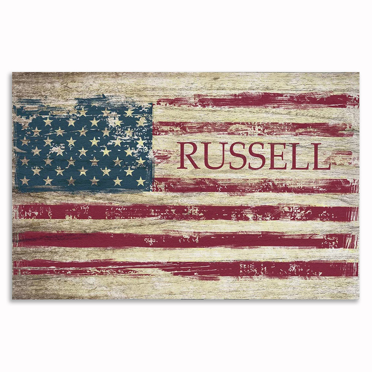 Personalized American Flag Family Name Canvas – Custom Patriotic Wall
