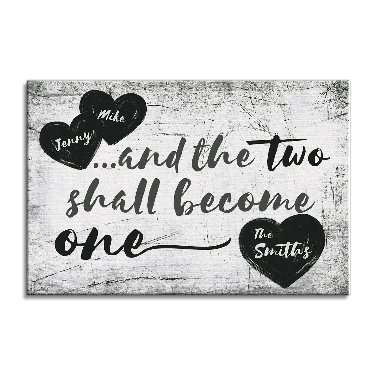 Personalized And The Two Shall Become One Canvas – Christian Wedding