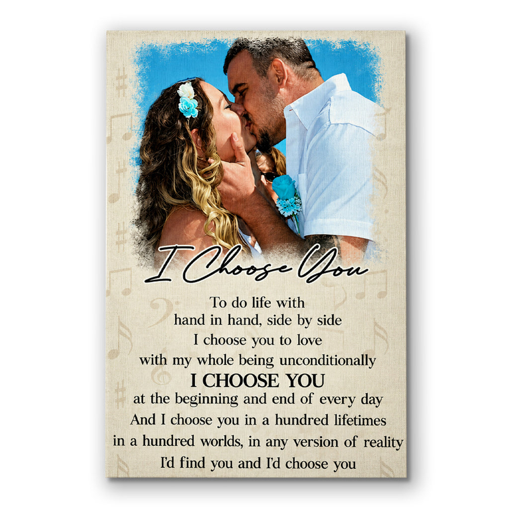 Personalized I Choose You Photo Canvas – Custom Anniversary Wall Art