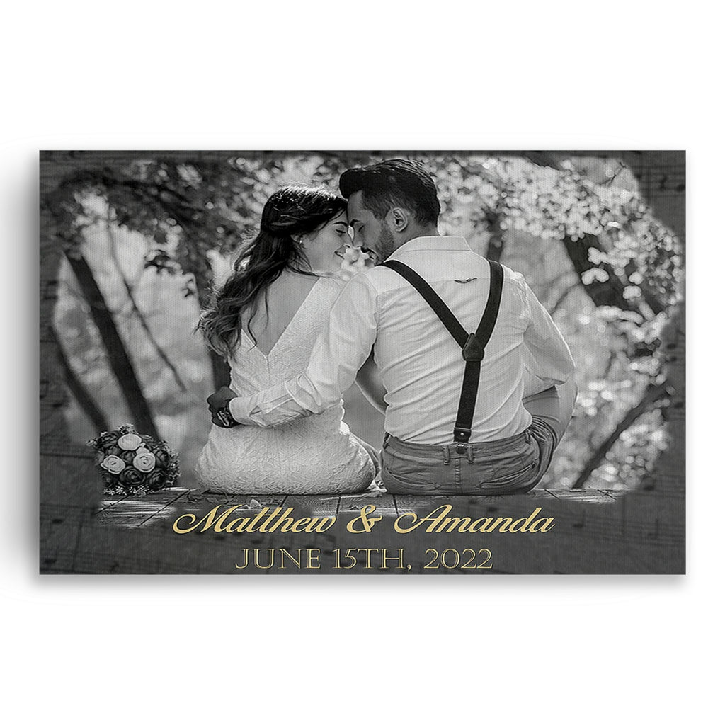 Personalized Anniversary Photo Canvas – Custom Couple Wall Art