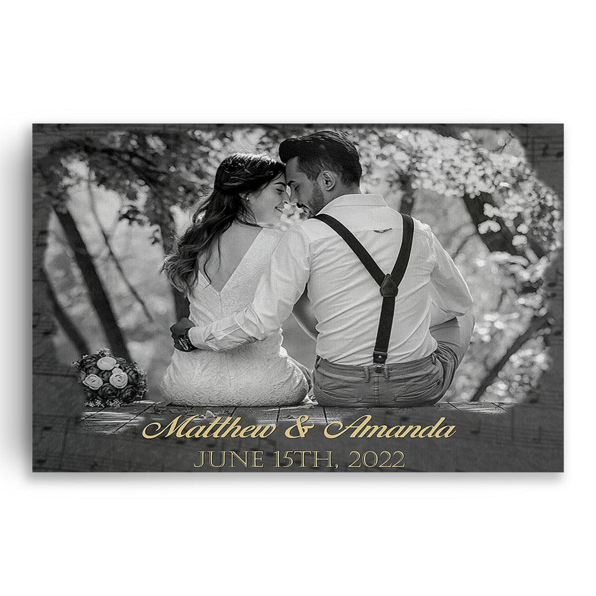 Personalized Anniversary Photo Canvas – Custom Couple Wall Art