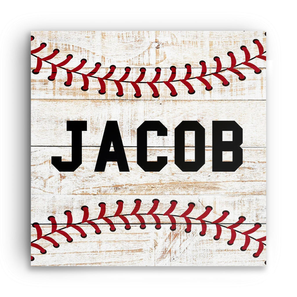 Personalized Baseball Name Canvas – Custom Player Wall Art