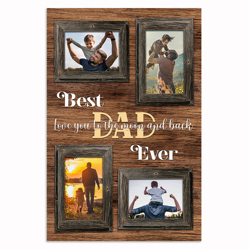 Personalized Best Dad Ever Photo Canvas – Father's Day Custom Gift