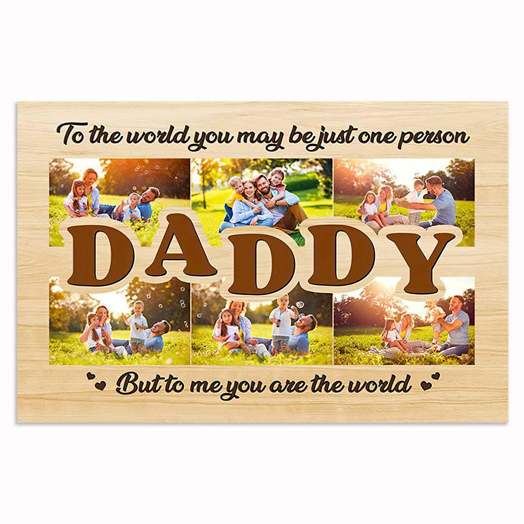 Personalized Daddy To Us You Are The World Canvas – Beach Scene Gift