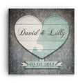 Personalized Couples Heart Canvas – Custom Names And Date Wall Art