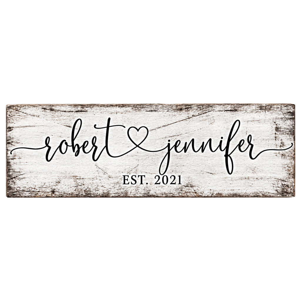 Personalized Couple Names Panoramic Canvas – Custom Names Wide Wall