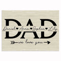 Personalized DAD We Love You Canvas – Custom Names Father's Day Gift