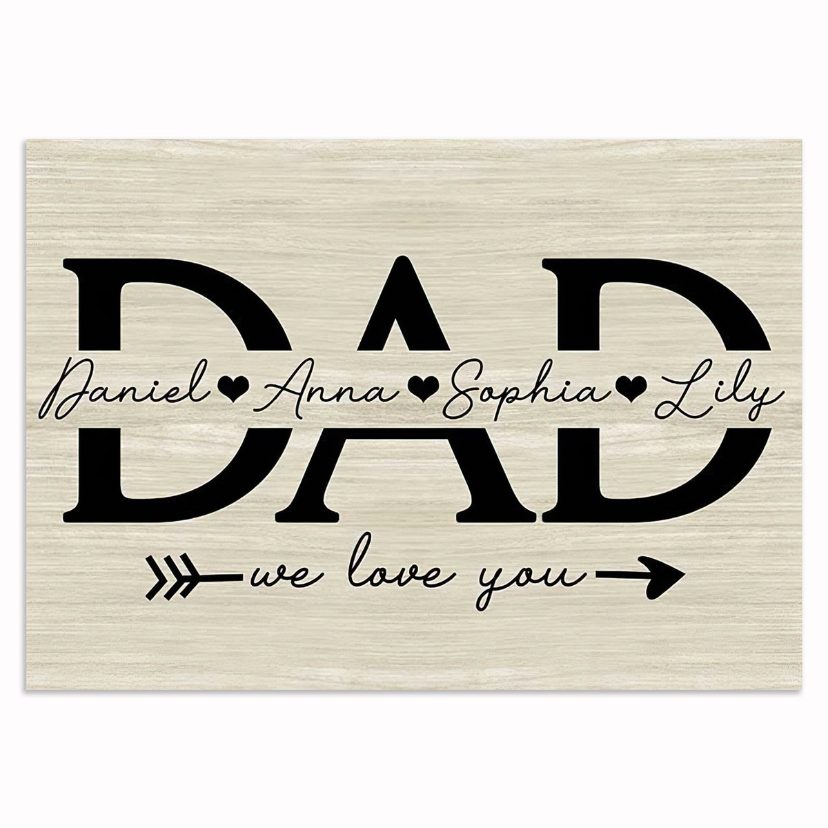 Personalized DAD We Love You Canvas – Custom Names Father's Day Gift