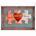 Personalized Daddy Puzzle Piece Canvas – Custom Kids Names Father's