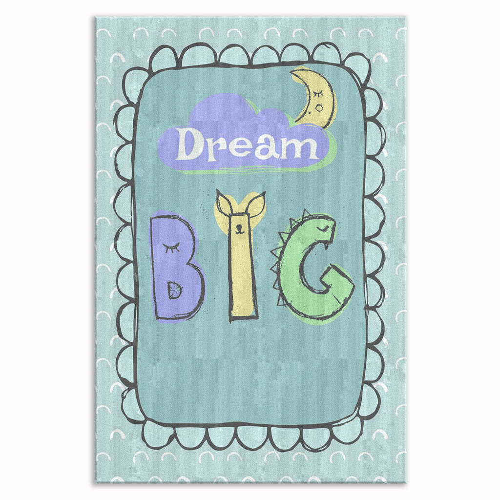 Personalized Dream Big Kids Name Canvas – Custom Nursery Wall Art