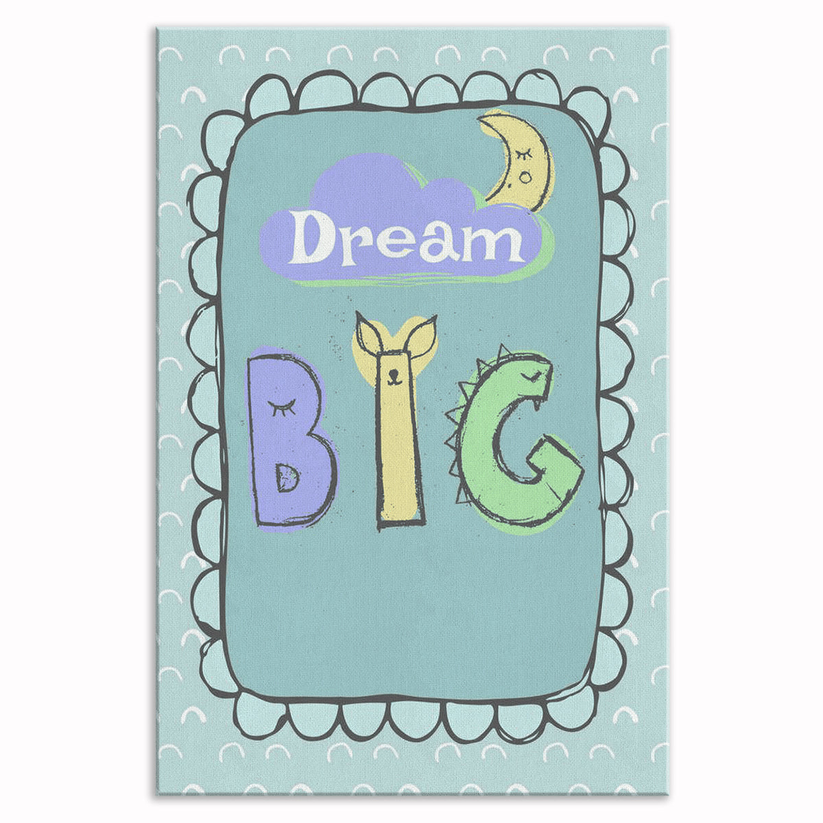 Personalized Dream Big Kids Name Canvas – Custom Nursery Wall Art