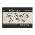 Personalized Eat Drink And Be Merry Canvas – Custom Family Name Sign