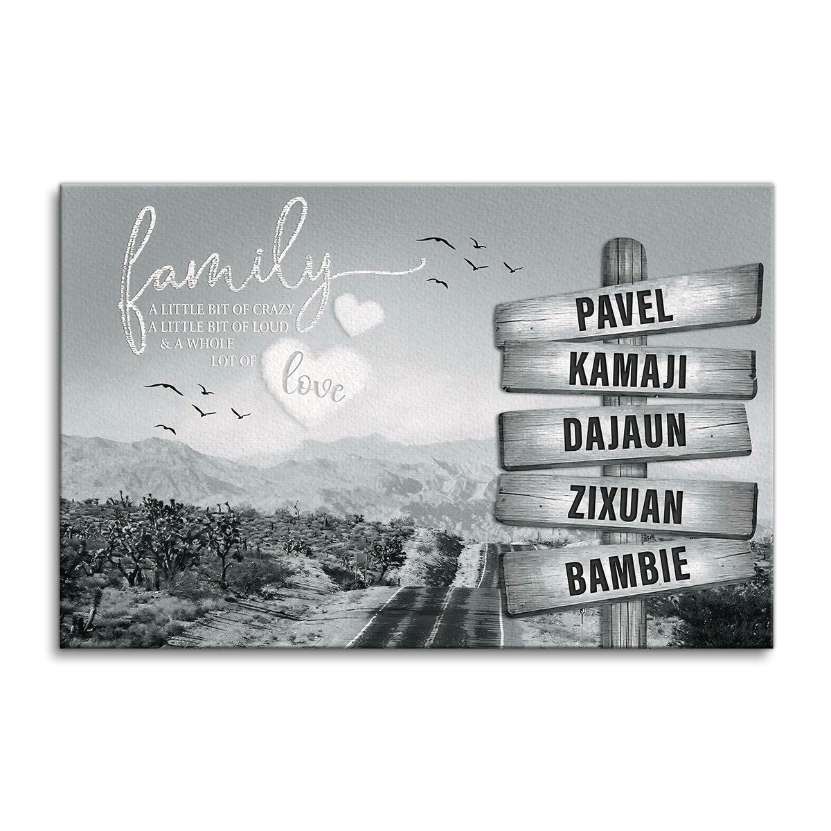 Personalized Family Names Canvas – Custom Hanging Tags Wall Art