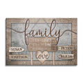 Personalized Family Names Wood Style Canvas – Custom Family Wall Art