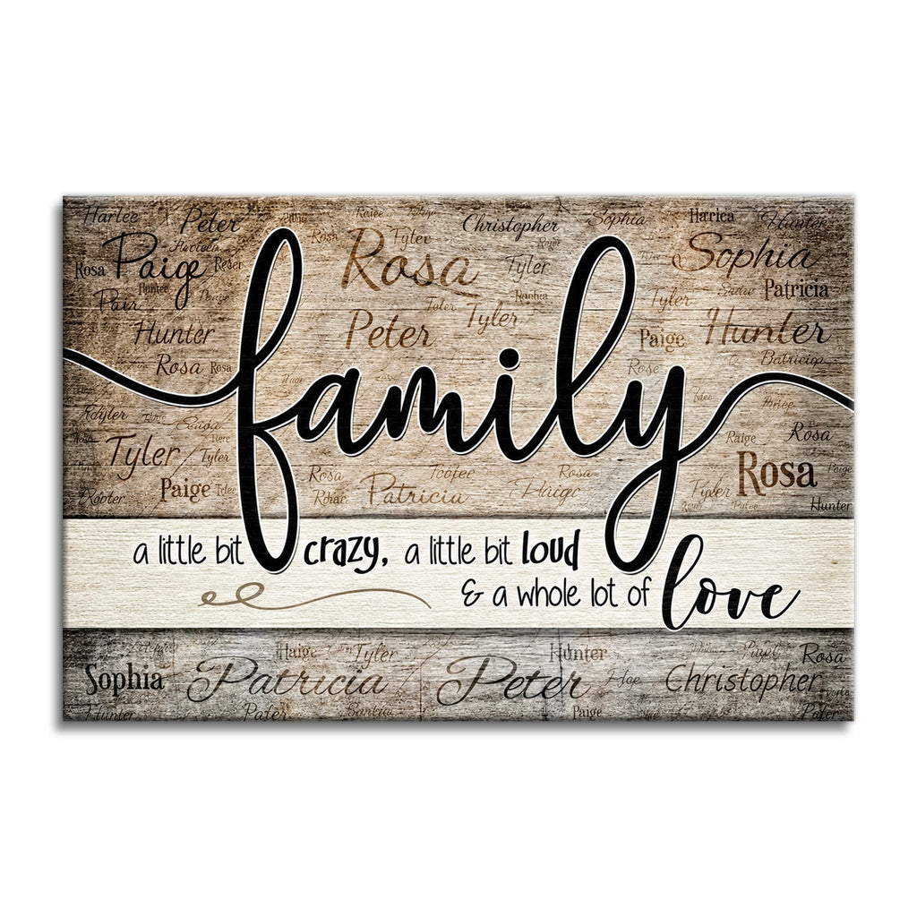 Personalized Family Names Background Canvas – Custom Family Wall Art