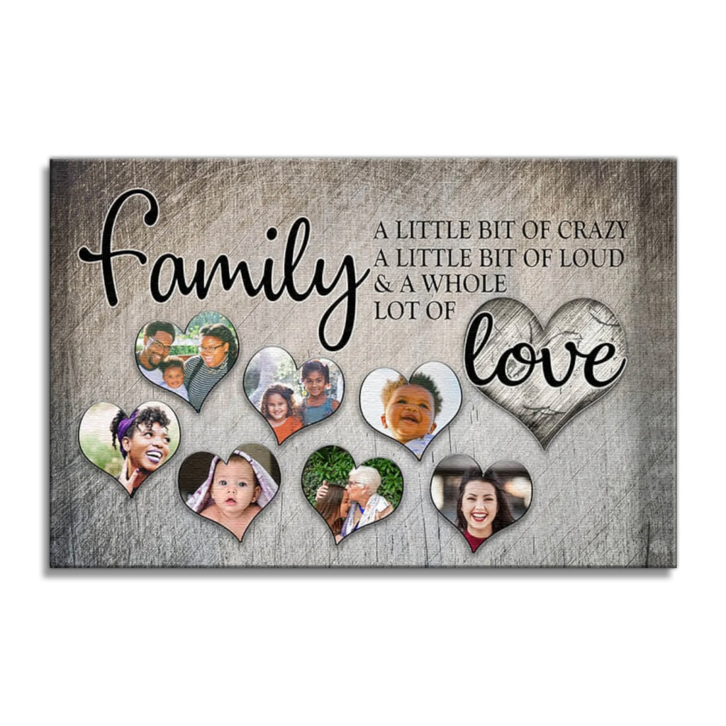 Personalized Family Photo Hearts Canvas – Custom Photos Wall Art