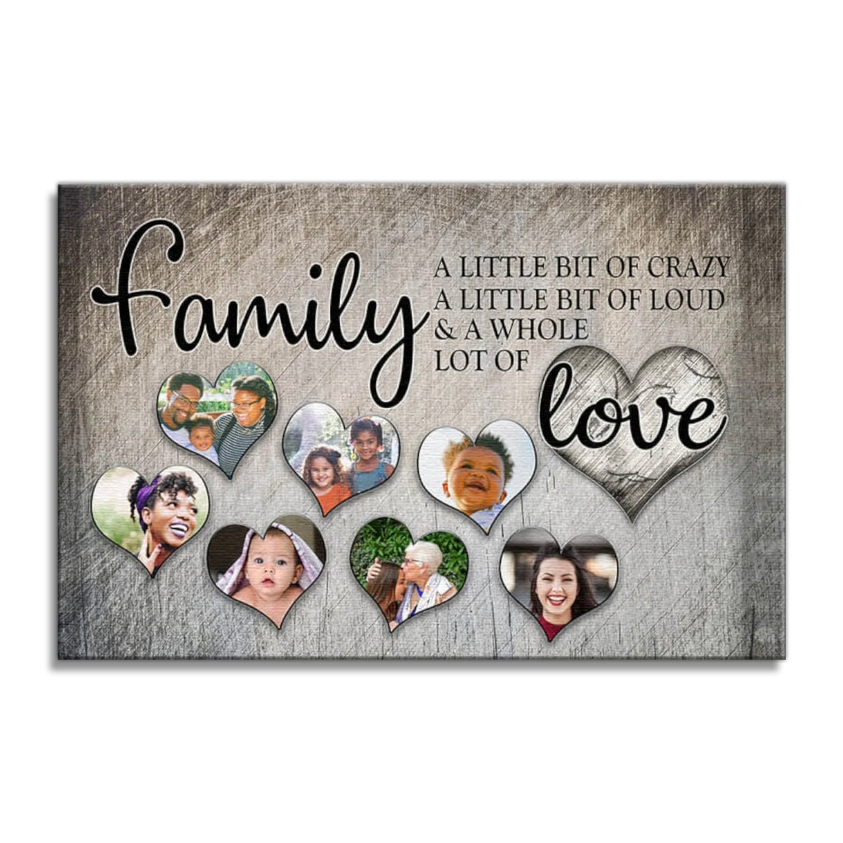 Personalized Family Photo Hearts Canvas – Custom Photos Wall Art